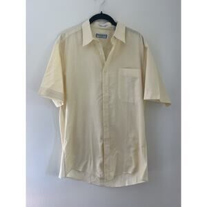 Yves Saint Laurent Menswear Vintage Short Sleeve Button Down Shirt Butter Yellow